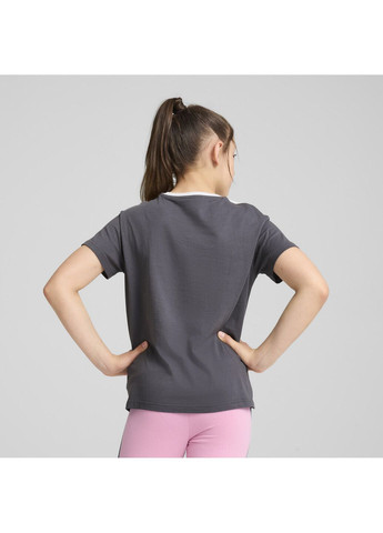 Сіра демісезонна дитяча футболка power relaxed tee youth Puma