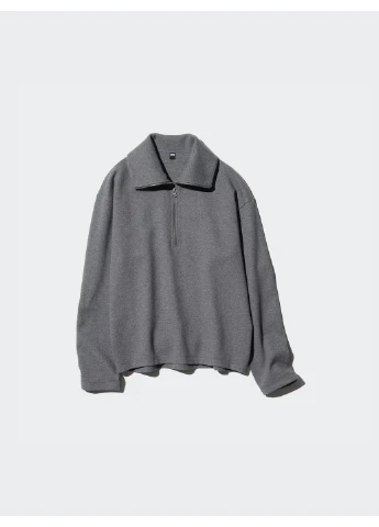 Темно-серый джемпер half-zip (472561) Uniqlo