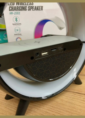 Розумний світильник-нічник G-Smart Light Sound Machine з бездротовою зарядкою телефона та Bluetooth-колонка Monocrystal (299338504)
