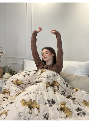 Ковдра євро з верблюжої вовни Camell wool 21429 195х215 см бежева Arda (365964072)