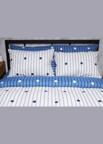 Комплект постельного белья Бязь Gold Люкс «» полуторный евро 160х220 наволочки 2х70х70 (MS-820004782) Moon&Star peas blue (293148012)