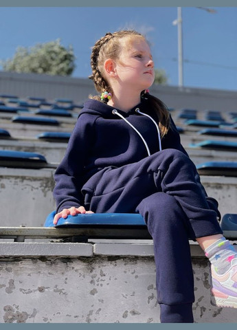 Синій зимній теплий спортивний костюм для дівчинки: худі та штани hc (h001-6314-025-5) No Brand