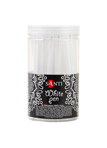 Ручка гелева " " /420362/ "White",біла, 37шт/уп. (37/1480) Santi (367751540)