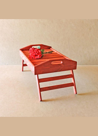 Столик-поднос для завтрака из дерева Аляска коралл (СТП-001714) No Brand (327867808)