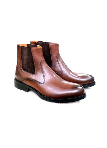 Коричневые осенние ботинки челси мужские коричневые кожаные. челси Luciano Bellini