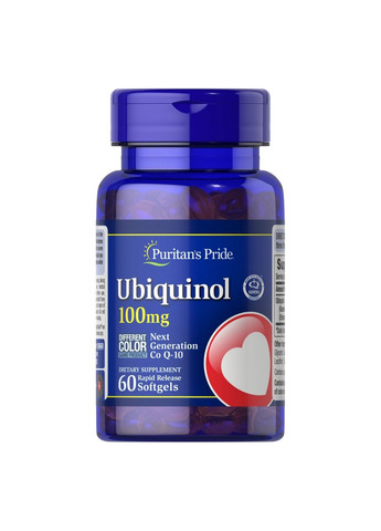 Натуральная добавка Ubiquinol 100 mg, 60 капсул Puritans Pride (293418478)