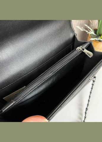 Жіноча міні сумочка клатч на плече стьобана з пташками чорна з нікелем (sku_1198Н) No Brand (330576831)