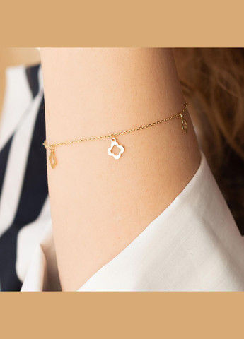 Браслет Конюшина у жовтому золоті б05071 20 20 Oniks (264022695)