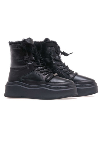 Зимние ботинки женские am20859m-8-1/black leather Arees Meniwa