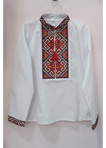 Белая вышиванка для мальчиков узор орнамент (373313410)