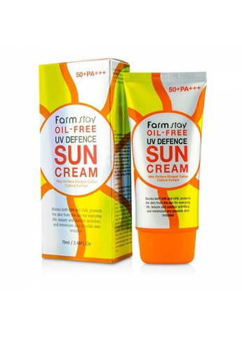 FarmStay Солнцезащитный крем для жирной и проблемной дермы с экстрактом алоэ Oil-Free Uv Defence Sun Cream SPF50PA 70ml — Крем, Южная Корея (298054130)
