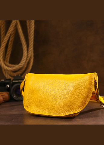 Шкіряна яскрава жіноча бананка 16377 Жовтий Shvigel (298571565)