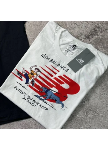 Черно-белая мужская футболка new balance No Brand