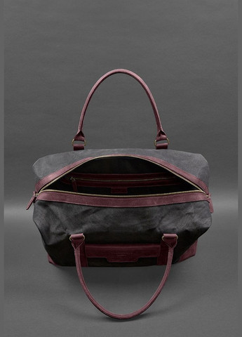 Дорожня сумка з канвасу та натуральної бордової шкіри Crazy Horse (A-028162) BlankNote (327874348)