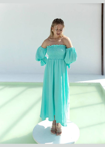 Блакитна повсякденний, святковий жіноча сукня з мусліну Avanti однотонна