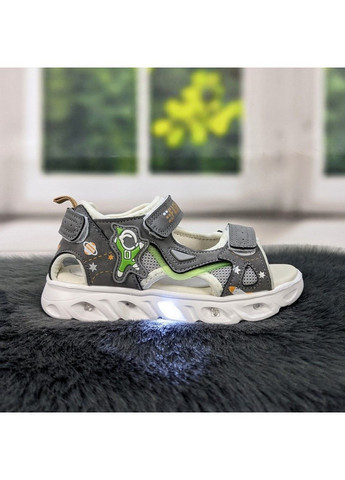 Серые повседневные босоножки детские для мальчика Jong Golf на липучке