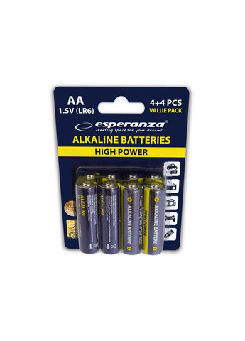 Батарейка AA LR6 Alkaline*8 (m424872) Esperanza AA LR6 Alkaline * 8 (367070556)