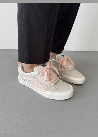 Кроссовки женские Vans KNU Skool beige pink | Ванс КНУ Скул бежевые розовые No Brand бежевые демисезоны (316231455)