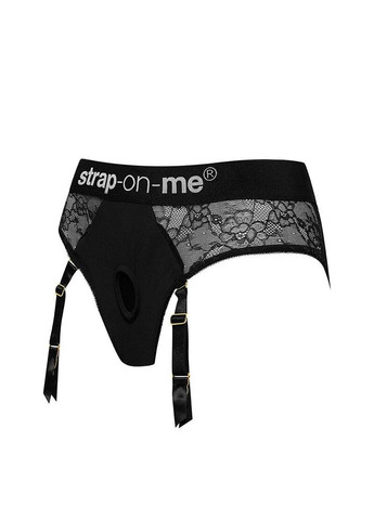 Кружевные трусики для страпона с подвязками для чулок DIVA HARNESS - L Strap-On-Me (335392447)