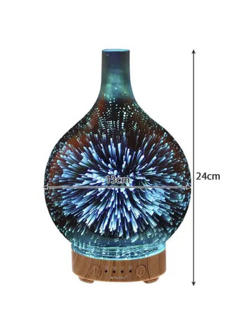 Увлажнитель воздуха с ароматерапией маслами RGB подсветкой эффектом 3D зеркальной лампы таймером 24х13 см (477923-Prob) Unbranded (300978095)