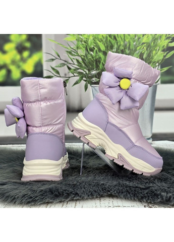 Зимние сапоги дутики для девочки сиреневые зимние на овчине BBT