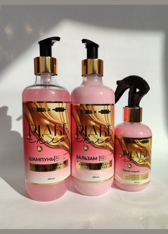 Набір для догляду за волоссям "Рідке скло" & GTM (шампунь, бальзам, крем-спрей) Soika (351857108)