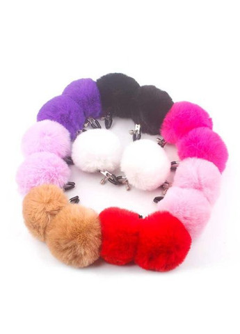 Затискачі для сосків із хутром "Pom Pom Nipple Clamps" - Білий - Садо-мазо No Brand (367165943)