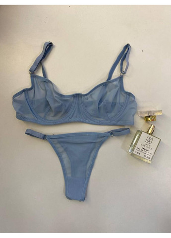 Голубой демисезонный базовый черный женский комплект нижнего белья, прозрачный лиф и трусики из сетки. повседневное женское нижнее прозрачное бельё Turkey