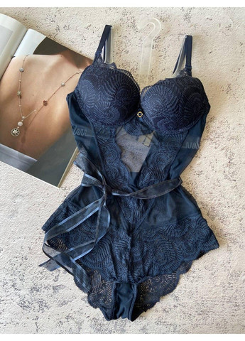 Синя жіноча нижня білизна мереживна нижня білизна боді Porlloma (314962664)