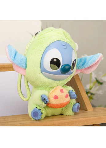 М'яка плюшева іграшка фігурка брелок Стіч в костюмі Лабубу з петлею для підвішування 15 см (480994-Prob) Зелений з піцою Unbranded (350633533)