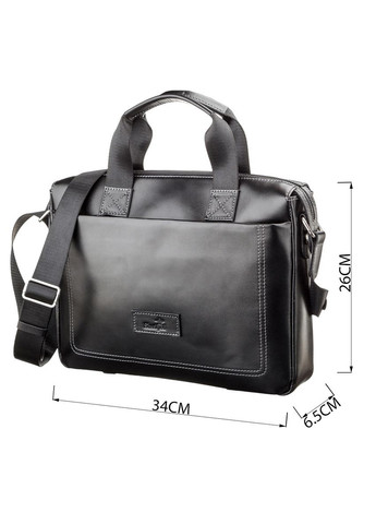 Сумка мужская 11107 кожаная Черная Shvigel (329146352)