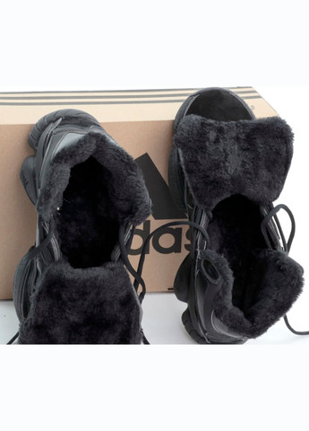 Чорні Зимовий кросівки зимові чоловічі adidas yeezy boost 500 high winter fur black | адідас ізі буст 500 високі чорні з хутром No Brand