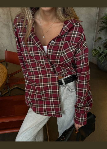 Бордовая рубашка No Brand