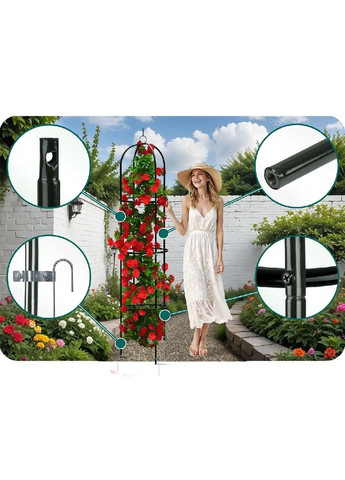 Садова опора пергола для в'юнких квітів з 4 гачками стійкістю до атмосферних впливів 200х40х40 см (479977-Prob) Unbranded (327608376)