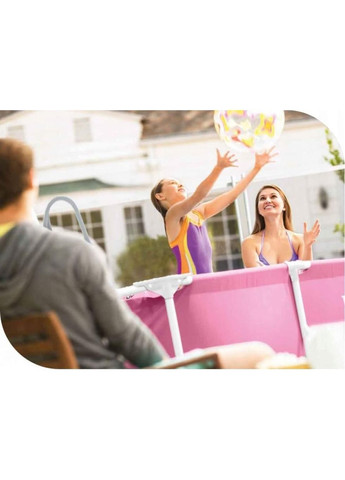Каркасний басейн 220 x 150 x 60 см 28266 Pink Rectangular Frame Pool Intex (342109654)