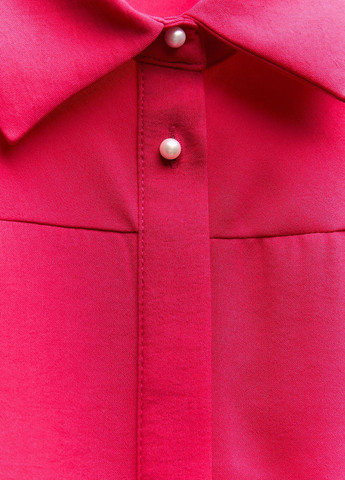 Фуксиновая (цвета Фуксия) кэжуал рубашка однотонная Zara