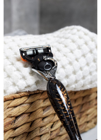 Набор подарочный Станок для бритья Шишка Серый перламутр Коробка со смолой EpoxyWood Ukraine Округла (360898040)