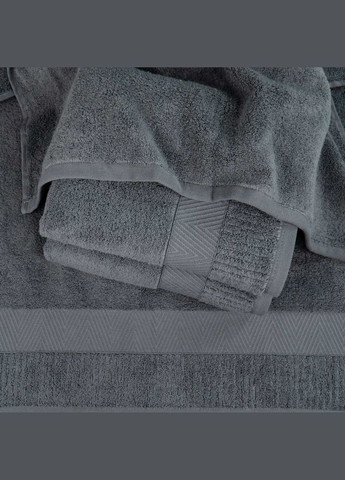 GM Textile комплект махровых полотенец зеро твист бордюр 3шт 40x70см, 50x90см, 70x140см 550г/м2 () серый производство -