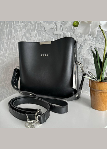 Женская сумка стиль Zara на плечо, сумочка Зара черная эко кожа люкс качество No Brand (334730130)