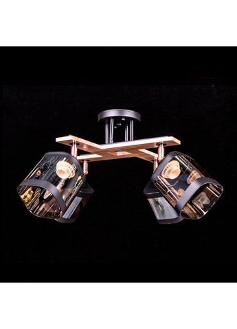 Люстра на 4 лампочки N5292/4/BK+WOOD Ø510xH270 No Brand (352229791)