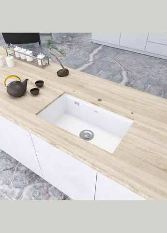 Біла мийка на кухню під стільницю 1.5 мм з нержавіючої сталі NW-7042 Nett (336935142)