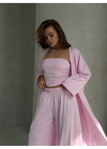 Женский костюм тройка: кардиган, топ и палаццо MonCher (363849334)