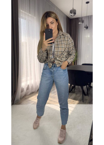 Сорочка у клітинку фланель котон,рукав підгортається на ґудзик Україна (351150521)