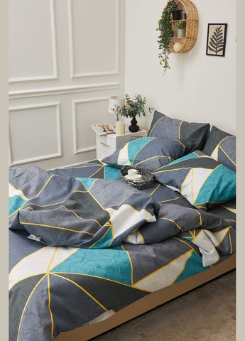 Комплект постельного белья двуспальный 175х210 наволочки 2х40х60 Микросатин Premium (MS-820001463) Moon&Star Triangles (285717630)