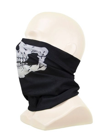 No Brand балаклава, бафф, маска на лицо - череп черный полиэстер производство -