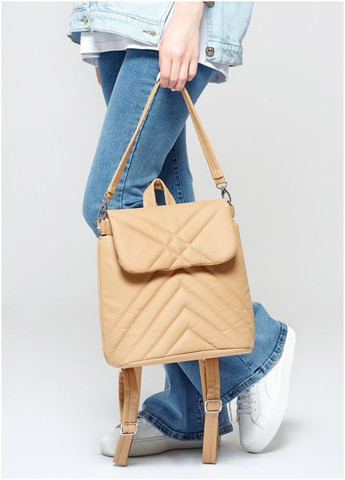 Сумка рюкзак з екошкіри 11л під формат А5 Loft 0SS Бежевий Sambag (301871958)