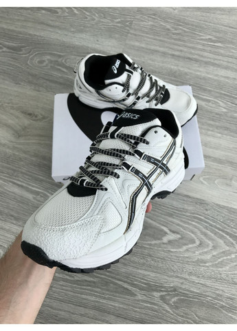 Белые демисезонные кроссовки мужские и женские asics gel kahana 8 white black | асикс гель кахана 8 белые No Brand