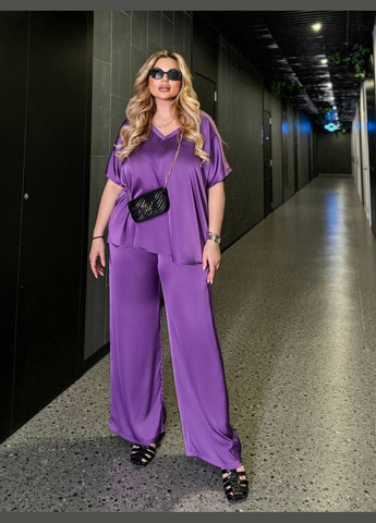 Женский костюм из шелка Армани цвет фиолетовый р.48/52 454076 New Trend (289843995)