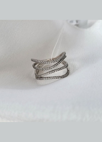 Кольцо серебряное женское кольцо широкое с Белыми Камнями 19.5 размер серебро 925 пробы Родованное 1429 2.8 No Brand (306743075)