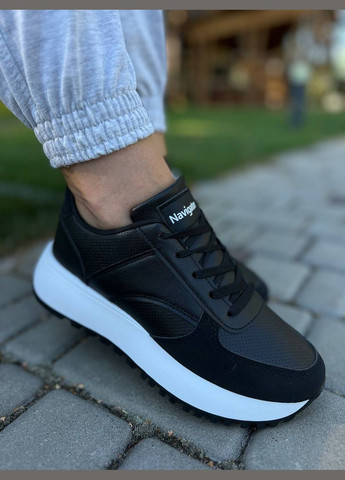 Кросівки чорні з еко шкіри (1743) No Brand чорні демісезони (313293442)